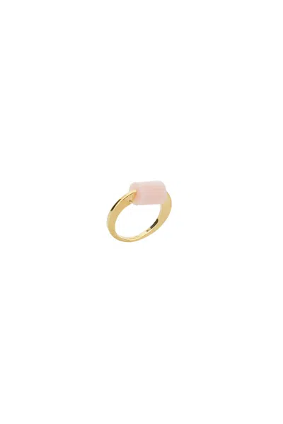 Aliita Yellow Gold Deco Cilindro Ring In Metallic