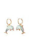 Alina Abegg 18k Yellow Gold Green Dolphin Bubble Hoops