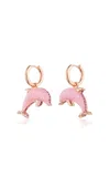 Alina Abegg 18k Yellow Gold Pink Dolphin Bubble Hoops