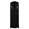 Alina Anwar Couture Women's Black Chiffon Gown With Attached Cape And Floor-length Sleeves In Black
