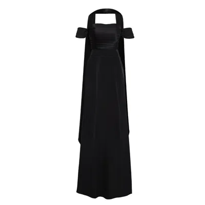 Alina Anwar Couture Women's Black Satin Gown