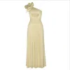 Alina Anwar Couture Women's One Shoulder Celestial Yellow Satin Gown With Flower Detailing. In Yellow