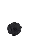 Alina Black Viscose And Taffeta And Organza Flower Brooch In Black