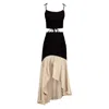 Alina Cernatescu Black / Neutrals Merzouga Black & Beige Holiday Cocktail Corset Top & Midi Skirt Set