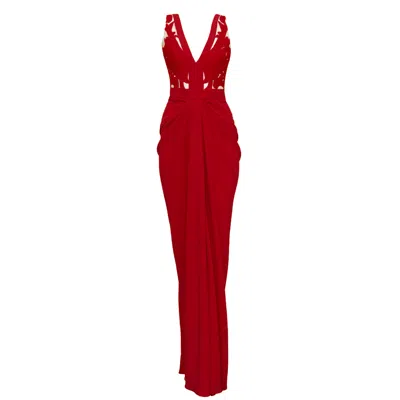 Alina Cernatescu Women's Alegria Classic Red Maxi Wedding Guest Red Carpet Gown