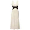 Alina Cernatescu Women's Black / Neutrals Marrakesh Midi Linen Cocktail Garden Party Dress In Black