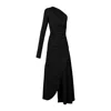 Alina Cernatescu Women's Cannes Black Asymmetric And  Long Sleeves With A Cut Out Shoulder  Dress In Black