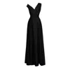 Alina Cernatescu Women's Delirium  Black Maxi Dress With Draping And An Asymmetric Neckline In Black