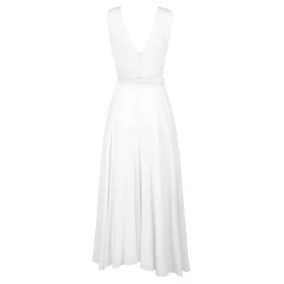 Alina Cernatescu Women's Fiona White Crinkled Cotton Sustainable  Vacation Dress