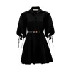 Alina Cernatescu Women's Leaf Black Viscose Statement With Embroidery Office And Cocktail Dress In Black