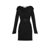 Alina Cernatescu Women's Levo Black  Viscose Mini Dress  Drapery  And V Neckline In Black