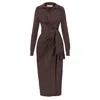 Alina Cernatescu Women's Neutrals / Pink / Purple Margot Dress Purple Brown