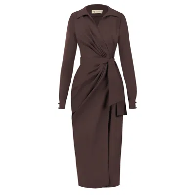 Alina Cernatescu Women's Neutrals / Pink / Purple Margot Dress Purple Brown