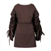 Alina Cernatescu Women's Neutrals / Pink / Purple Mocha Dress Purple Brown