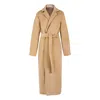 Alina Cernatescu Women's Neutrals Summit Beige Wrap Midi Wool Coat With Belt In Sand
