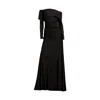 Alina Cernatescu Women's Rossini Black Long Bamboo Off Shoulder Neckline Cocktail Dress In Black