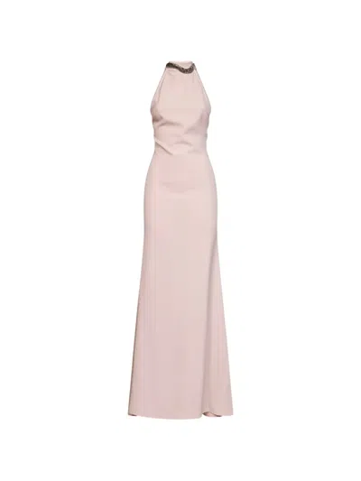 Alina Halterneck Maxi Dress In Pink