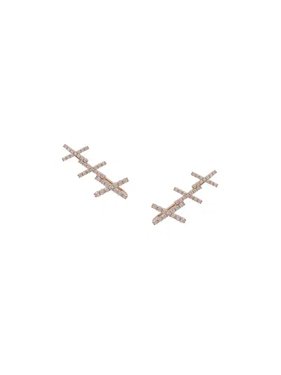 Alinka 18kt Gold Katia Diamond Cuff Earrings In Metallic