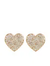 Alinka 18kt Rose Gold Caviar Heart Diamond Earrings In Gold