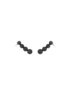 Alinka 18kt White Gold Black Caviar Diamond Cuff Earrings In Metallic
