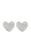 Alinka 18kt White Gold Caviar Heart Diamond Earrings In Silver
