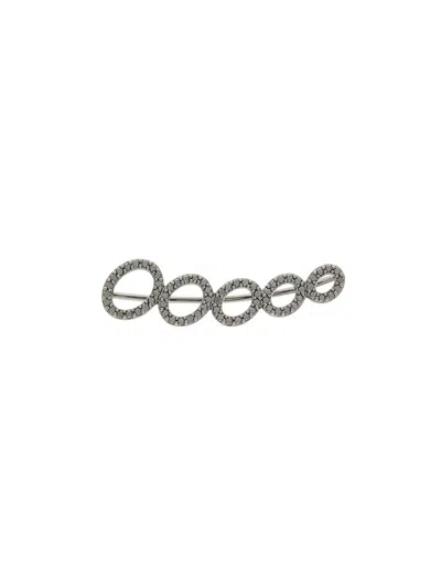 Alinka 18kt White Gold Cloud Diamond Left Ear Cuff In Black