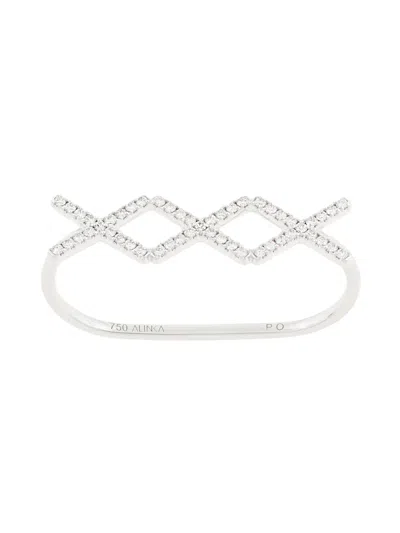 Alinka 18kt White Gold Katia Trio Diamond Ring In Silver