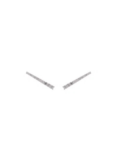 Alinka 18kt White Gold Vera Diamond Cuff Earrings In Metallic