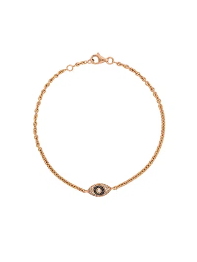 Alinka Evil Eye 18kt Rose Gold Diamond Bracelet In Metallic