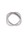 Alinka 'katia' Super Fine Double Cross Over Ring In Metallic