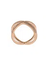 Alinka 'katia' Super Fine Double Cross Over Ring In Metallic