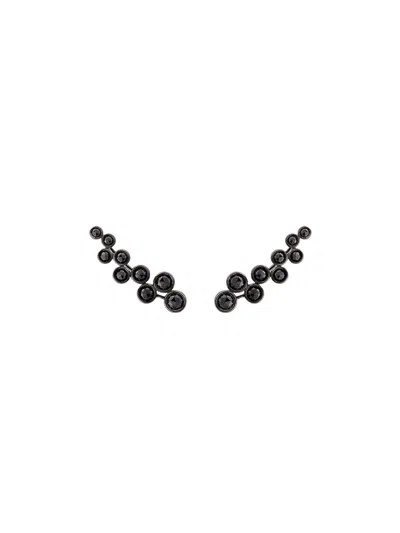 Alinka Sasha Black Diamond Slider Earrings In Metallic