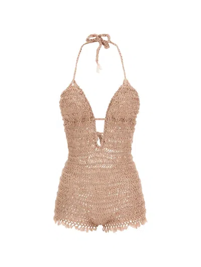 A.li.ás Matilde Semi-transparent Jumpsuit In Brown