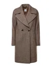 Alisheva Peach Wool And Cashmere Coat In Multi