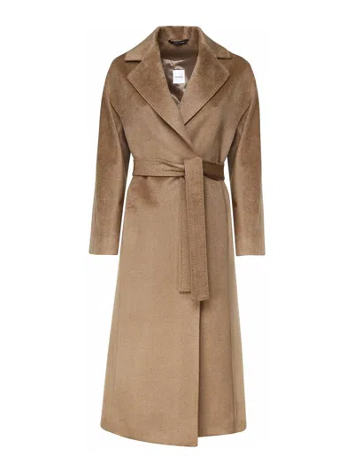 Alisheva Coat In Brushed Wool Cloth In Brown