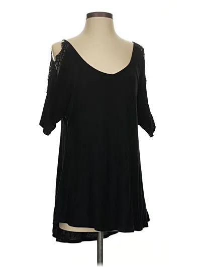 Pre-owned Alison Andrews 3/4 Sleeve Top Black Cold Shoulder Neckline Tops