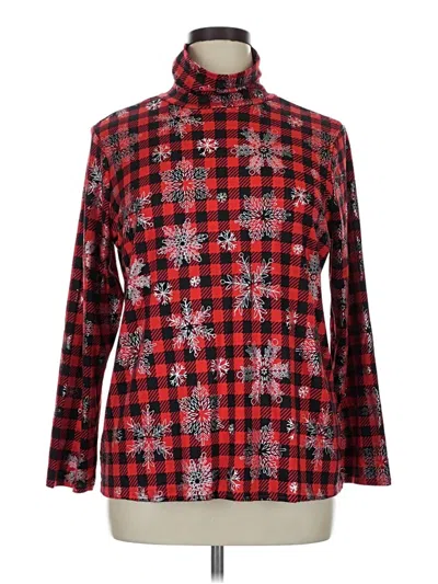 Pre-owned Alison Andrews Long Sleeve Turtleneck In Red