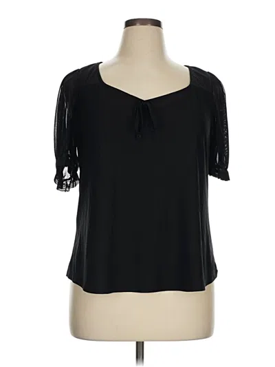 Pre-owned Alison Andrews Short Sleeve Blouse In Black