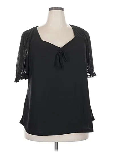 Pre-owned Alison Andrews Short Sleeve Blouse In Black