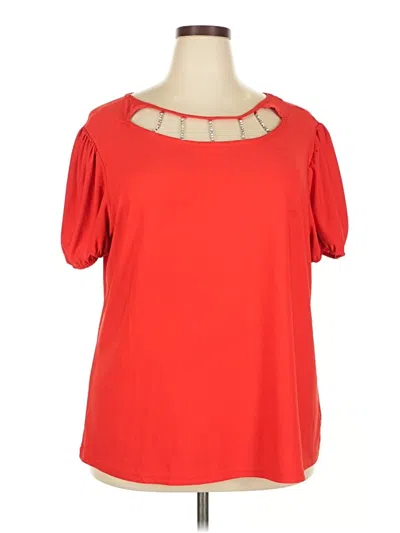 Pre-owned Alison Andrews Short Sleeve Blouse In Red