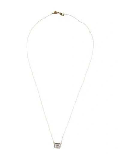 Pre-owned Alison Lou 14k 1.10ctw Topaz & Enamel Pendant Necklace, 18.5" In Blue