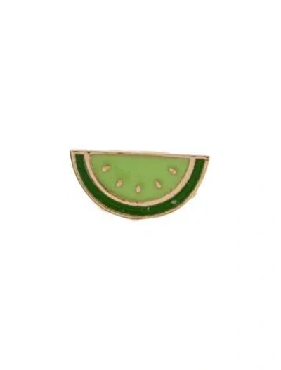Pre-owned Alison Lou 14k Citrus Single Stud Earring In Green