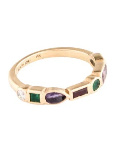 Pre-owned Alison Lou 14k Diamond & Multistone Band
