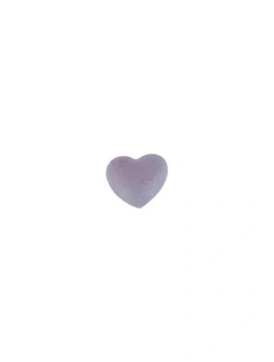 Pre-owned Alison Lou 14k Enamel Mini Puffy Heart Single Stud Earring In Purple