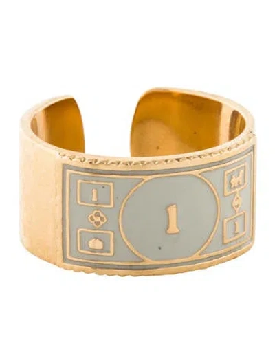 Pre-owned Alison Lou 14k Monopoly Stackable $1 Ring In Multi