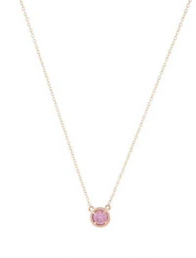 Pre-owned Alison Lou 14k Synthetic Sapphire Pendant Necklace, 18" In Multi