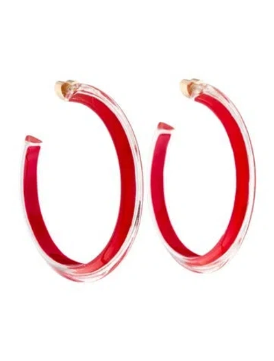 Pre-owned Alison Lou Fall Medium Lucite Jelly Hoop Earrings