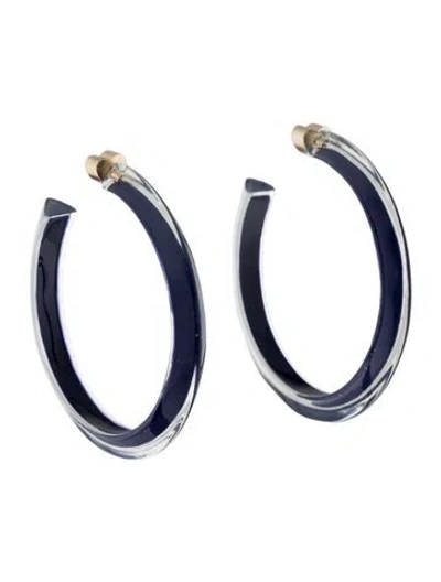 Pre-owned Alison Lou Lucite Fall Medium Jelly Hoop In Blue