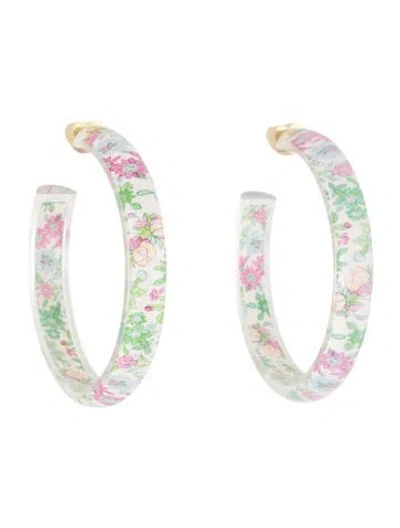 Pre-owned Alison Lou Lucite Jelly Hoop Earrings In Multi