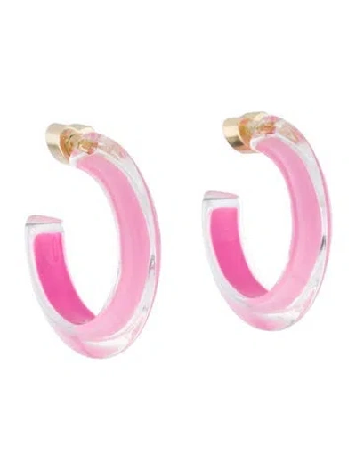 Pre-owned Alison Lou Lucite Jelly Hoop Earrings In Multi